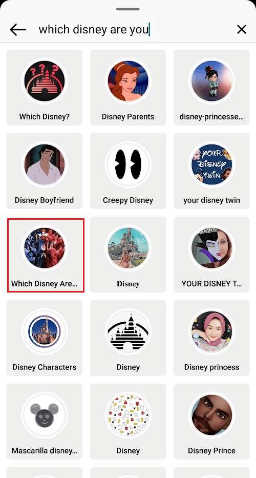 Welcher Disney Are You Instagram-Filter