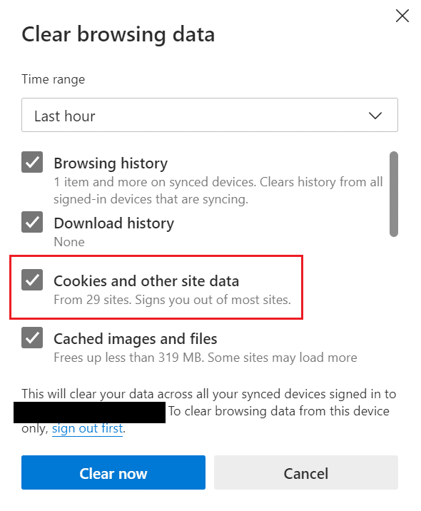 файлы cookie и другие данные сайта | Как очистить кеш и файлы cookie в Microsoft Edge
