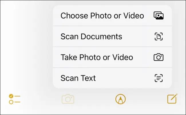 Pindai dokumen menggunakan aplikasi iPhone Notes