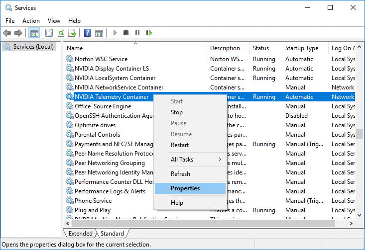 บริการ Nvidia Telemetry Container