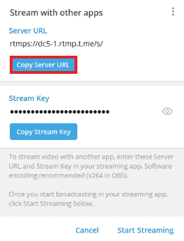 Klik Salin URL Server. Cara Tayang di Telegram