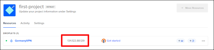 DigitalOcean'da IP konumu