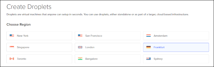 การเลือกตำแหน่งสำหรับ DigitalOcean VPS