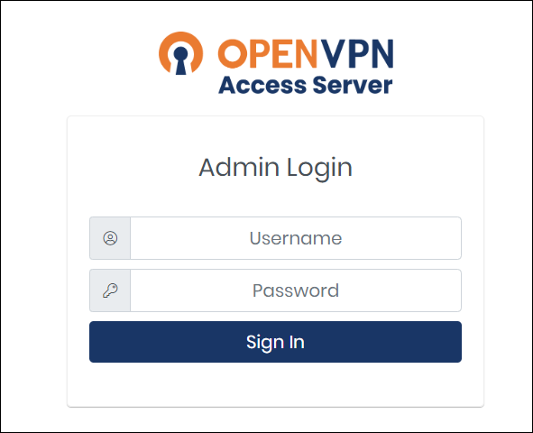 Login admin OpenVPN