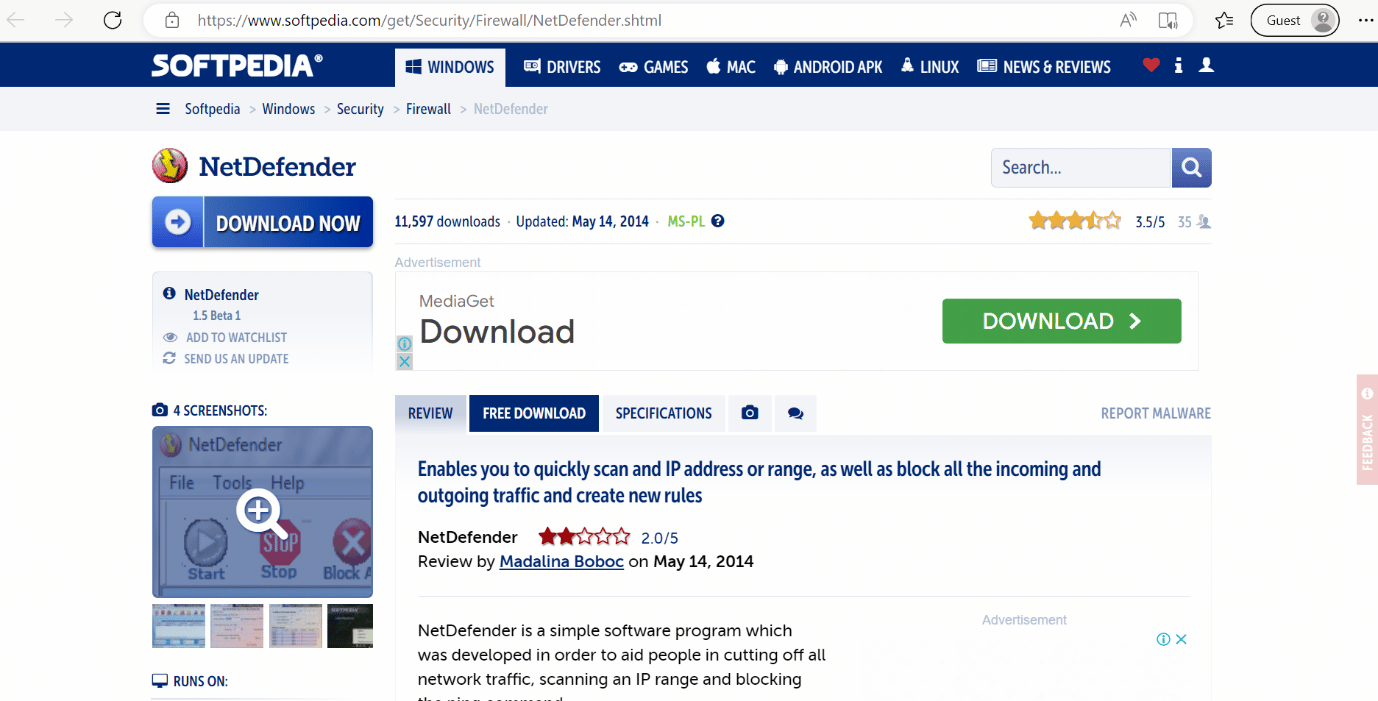 softpedia netdefender