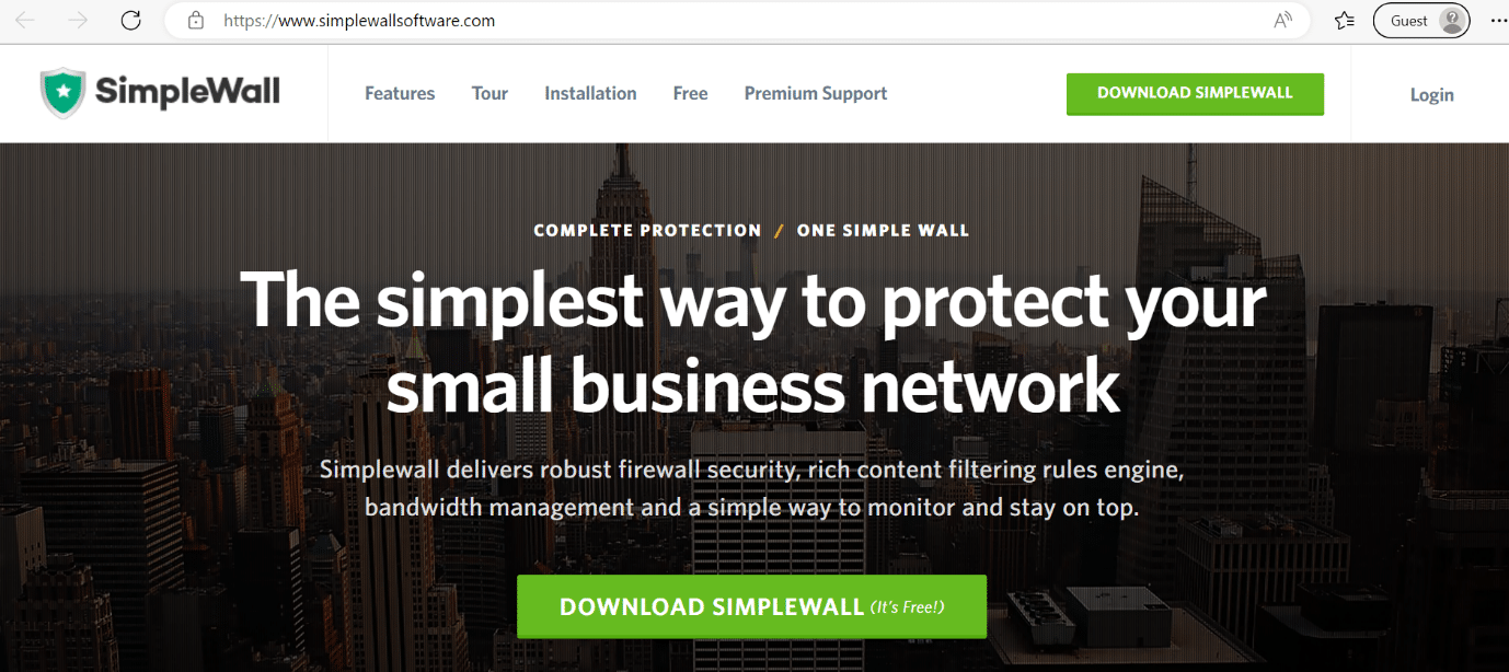 page Web simplewall