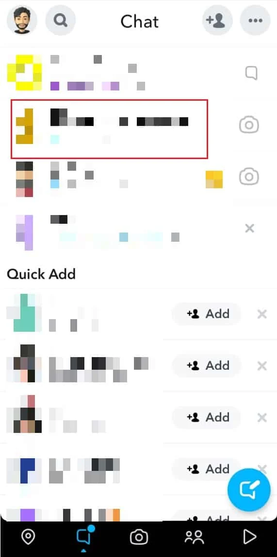 Wählen Sie einen Chat auf Snapchat-Chats aus
