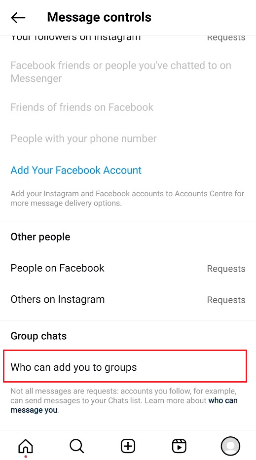 Tippen Sie auf Nachrichten – Wer kann Sie zu Gruppen hinzufügen?