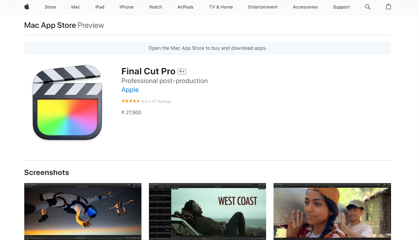 Cut Pro X App Store Preț în India