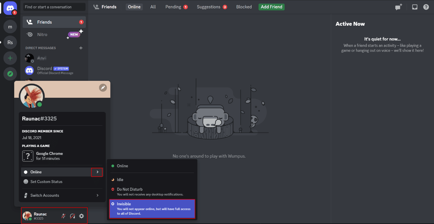 Stati predefiniti disponibili su Discord