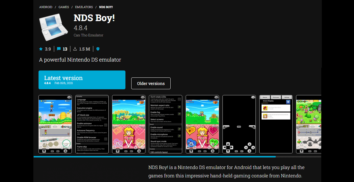 Página de download do NDS Boy uptown