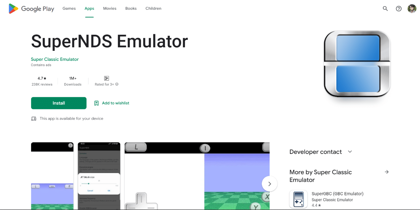 SuperNDS pe Google Play. 12 cel mai bun emulator NDS pentru Android