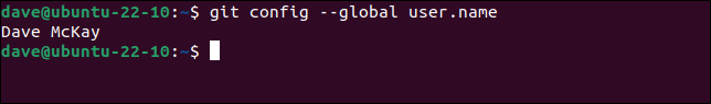 Memeriksa nama pengguna global Git