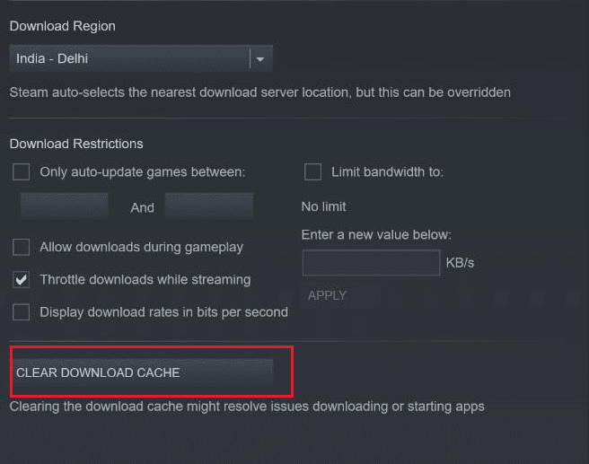 vider le cache de téléchargement steam