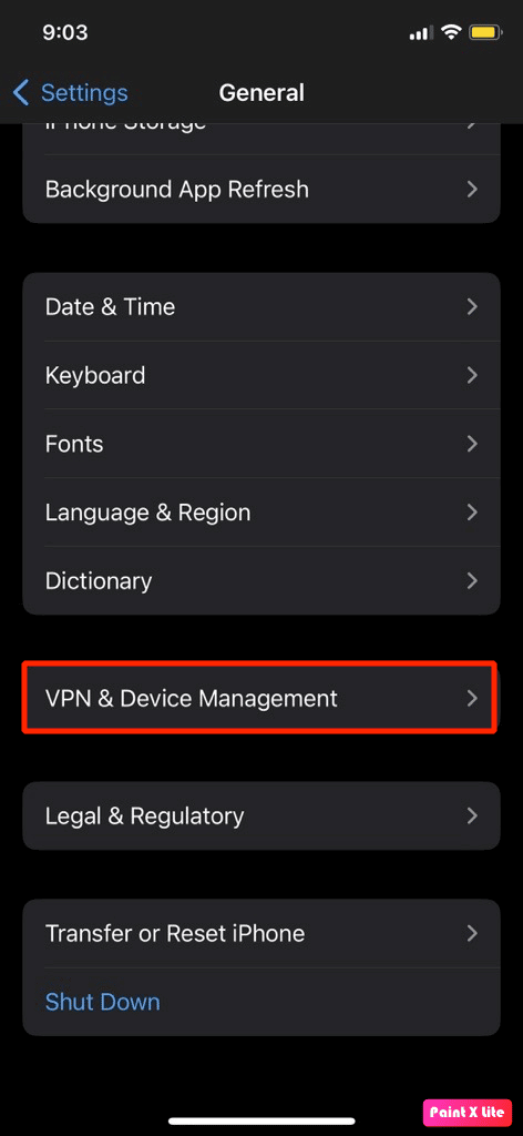 VPN & デバイス管理をタップします