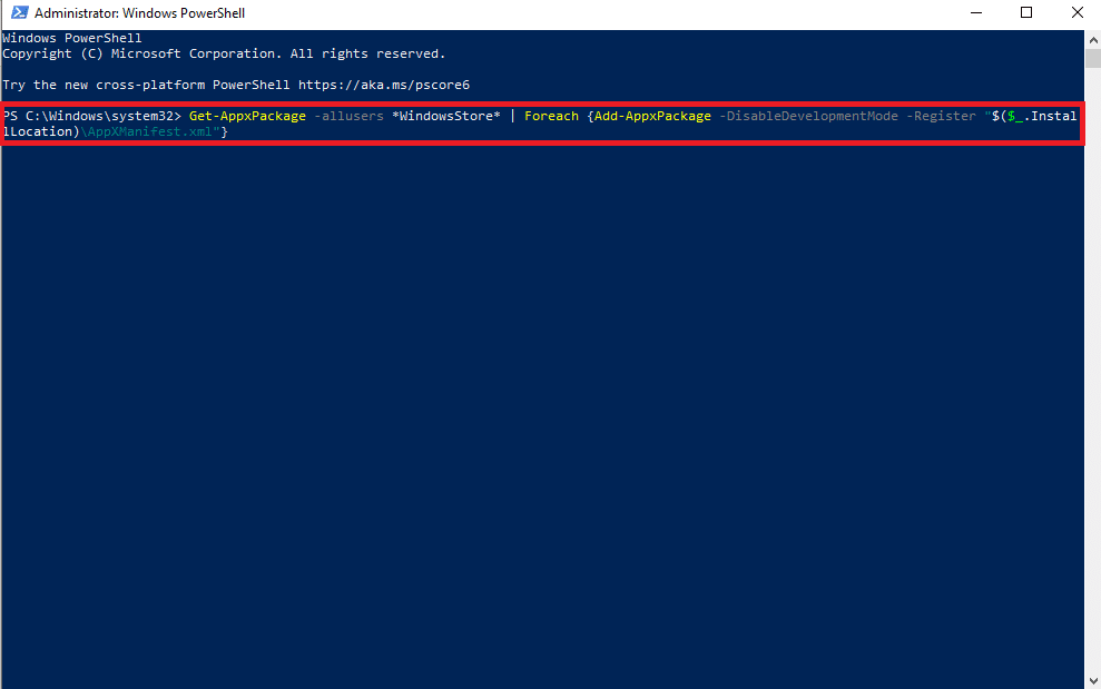 comando powershell