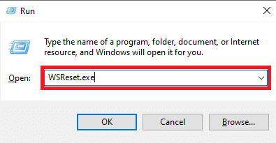 digitare WSReset.exe e premere il tasto Invio