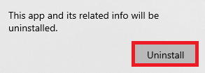Klicken Sie erneut auf Deinstallieren, um die Aktion zu bestätigen. Beheben Sie den Fehler, dass diese Anwendung zu viele Anforderungen gestellt hat