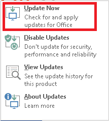 [今すぐ更新] をクリックします。 Windows 10 での Office Update エラー 30088 26 の修正