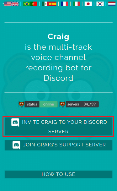 CONVIDE CRAIG PARA SEU SERVIDOR DO DISCORD