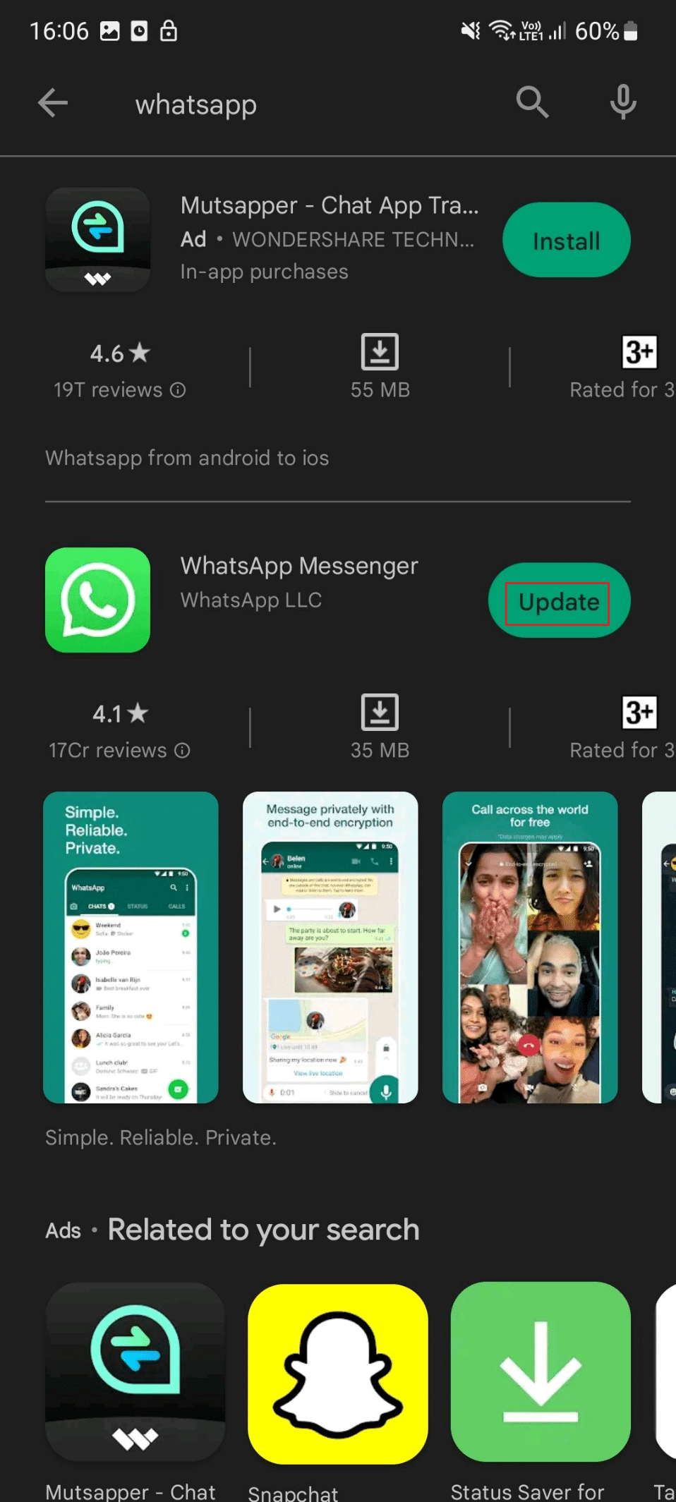 actualización para whatsapp. Arreglar las imágenes y los medios de WhatsApp que no se descargan