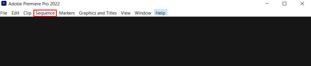 selezionare il menu Sequenza in Adobe Premiere Pro