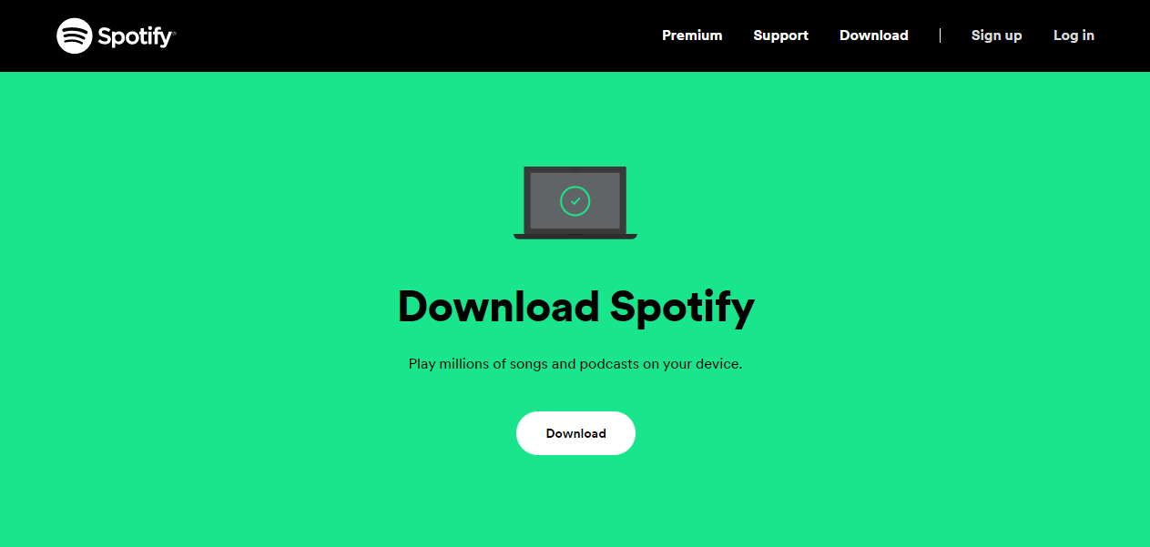 Abra o navegador da web e vá para a página Baixar Spotify. Como corrigir o erro de conexão Spotify Code 4 no Windows 10