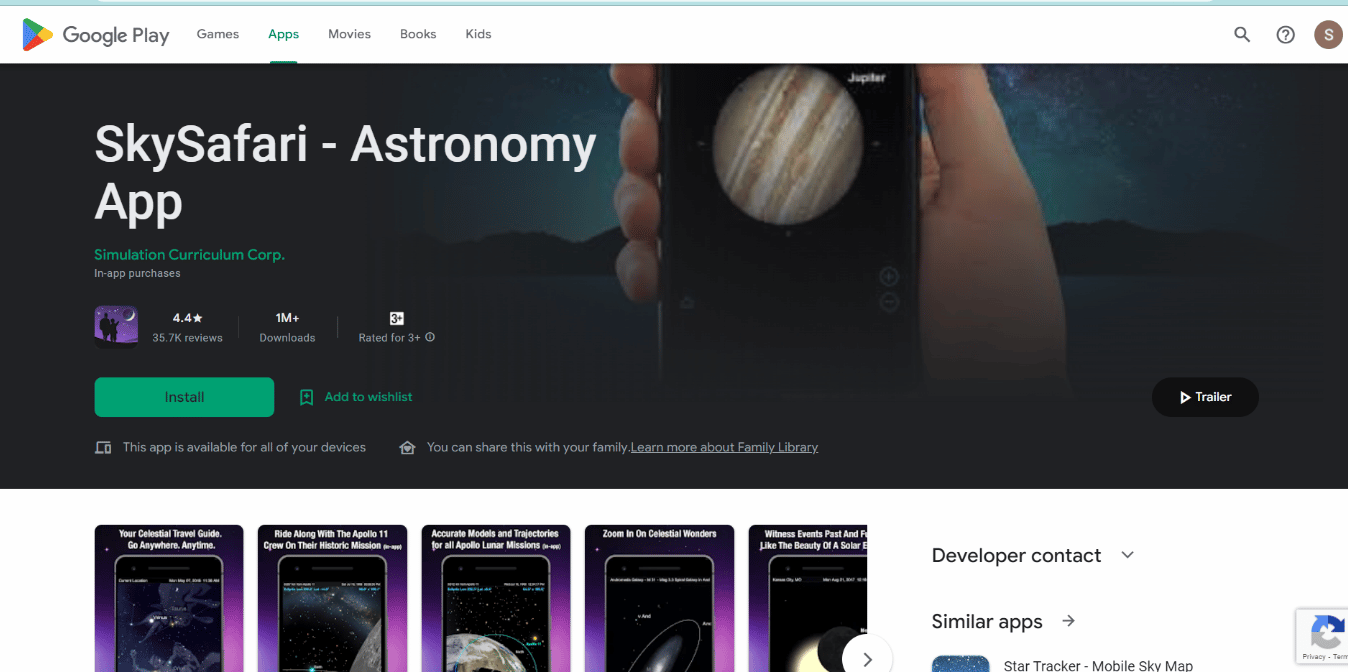 App di astronomia Sky Safari