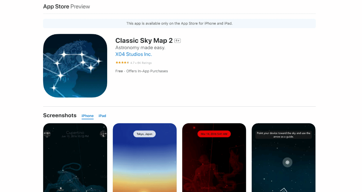 Pagina di installazione di Classic Sky App 2