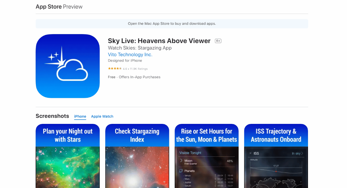 Sky Live-App-Installationsseite