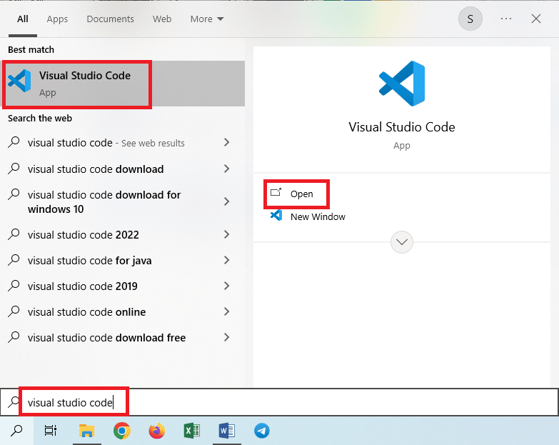 Visual Studio Code 앱을 엽니다.