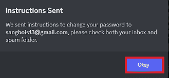 Fare clic sul pulsante OK. Fix Discord Email è già un errore registrato