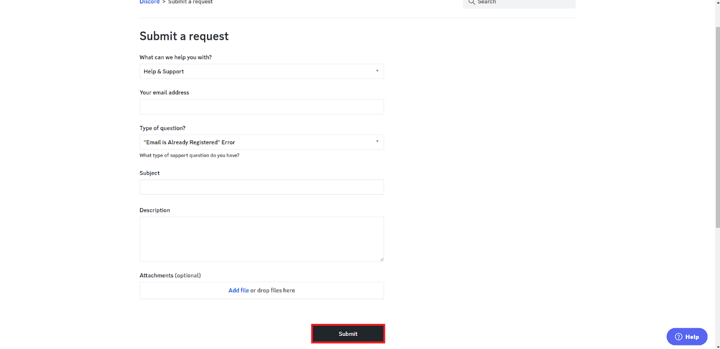 Нажмите кнопку «Отправить». Исправить ошибку Discord Email уже зарегистрирован