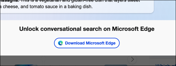 Microsoft Edge での会話型検索のロックを解除