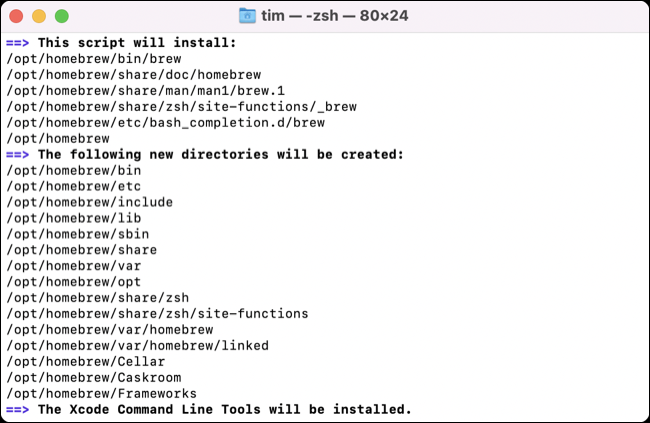 กด Enter เพื่อติดตั้ง Homebrew บน Mac