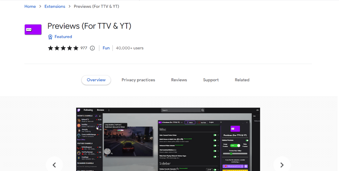 Aperçus pour TTV et YT. 25 meilleurs jeux d'extensions Chrome