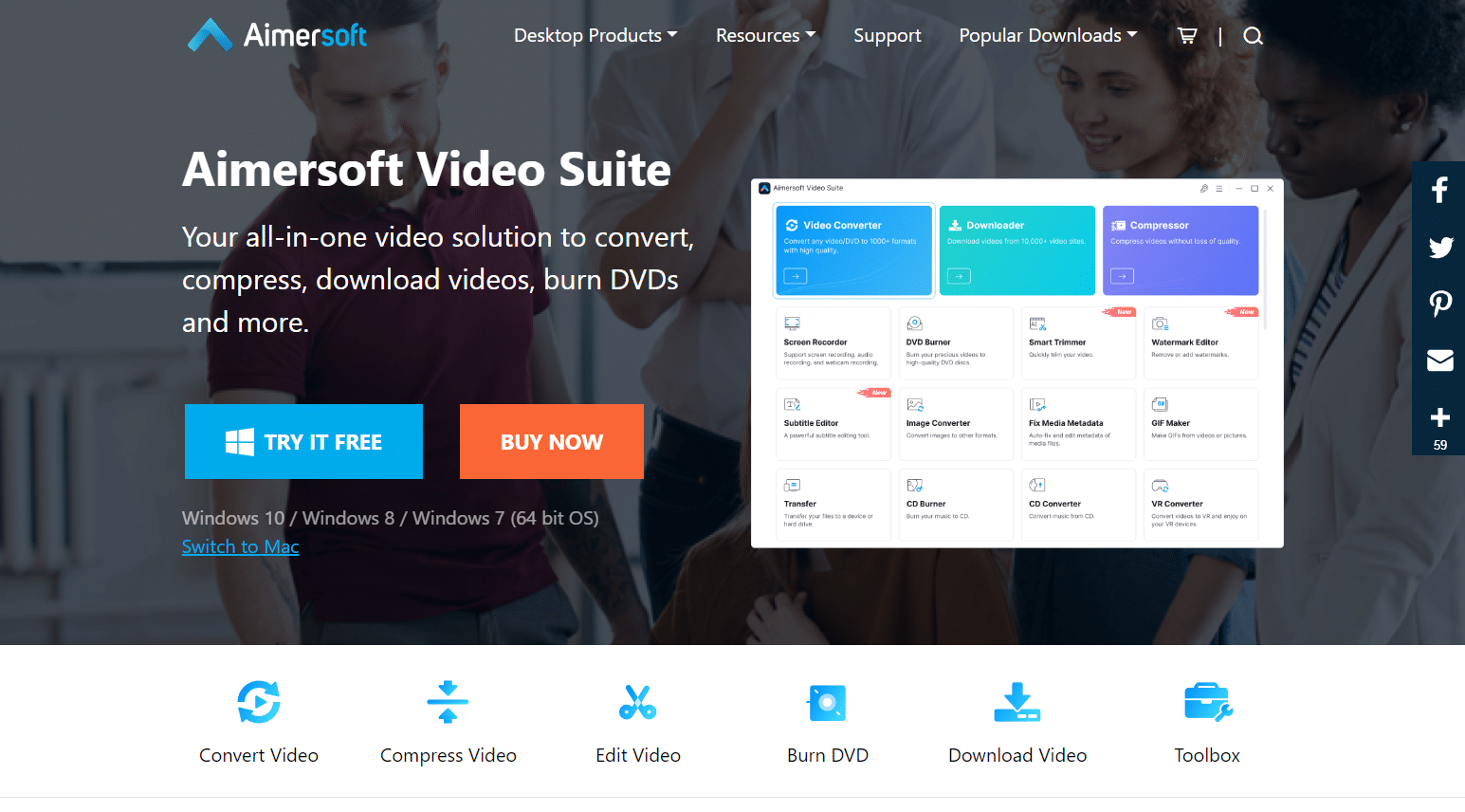 Suite video Aimersoft. 27 Miglior downloader di playlist di YouTube