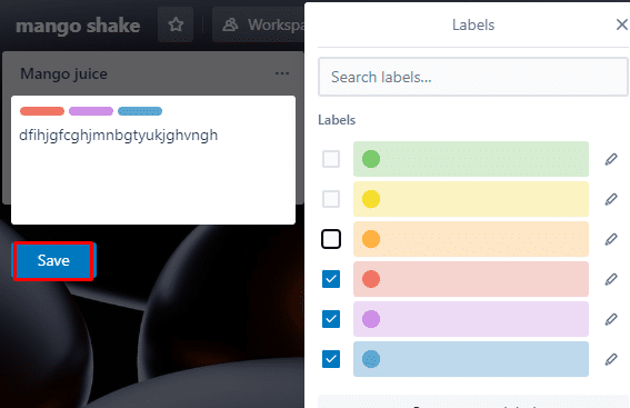 คลิกที่บันทึก วิธีเพิ่มรายการใน Trello