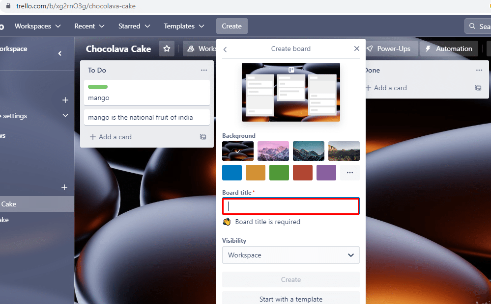 creare bordo. Come aggiungere una lista in Trello