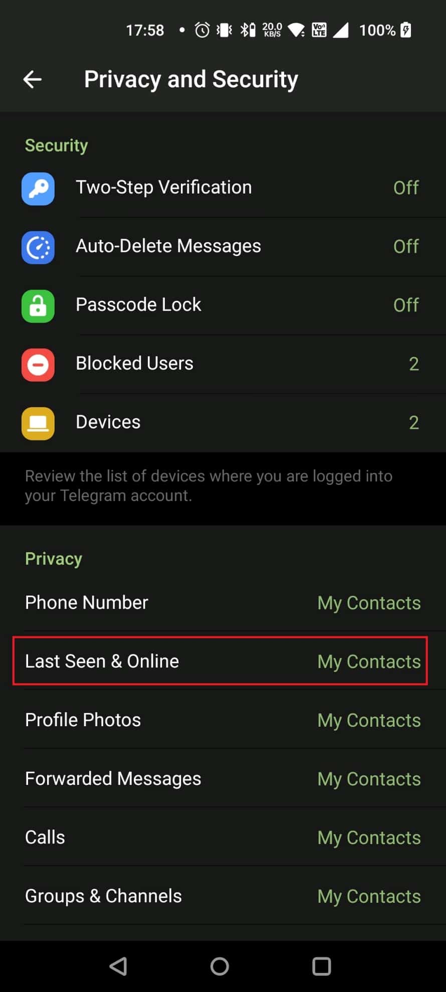 atingeți Ultima dată văzută și online | văzut ultima dată recent Telegram înseamnă blocat