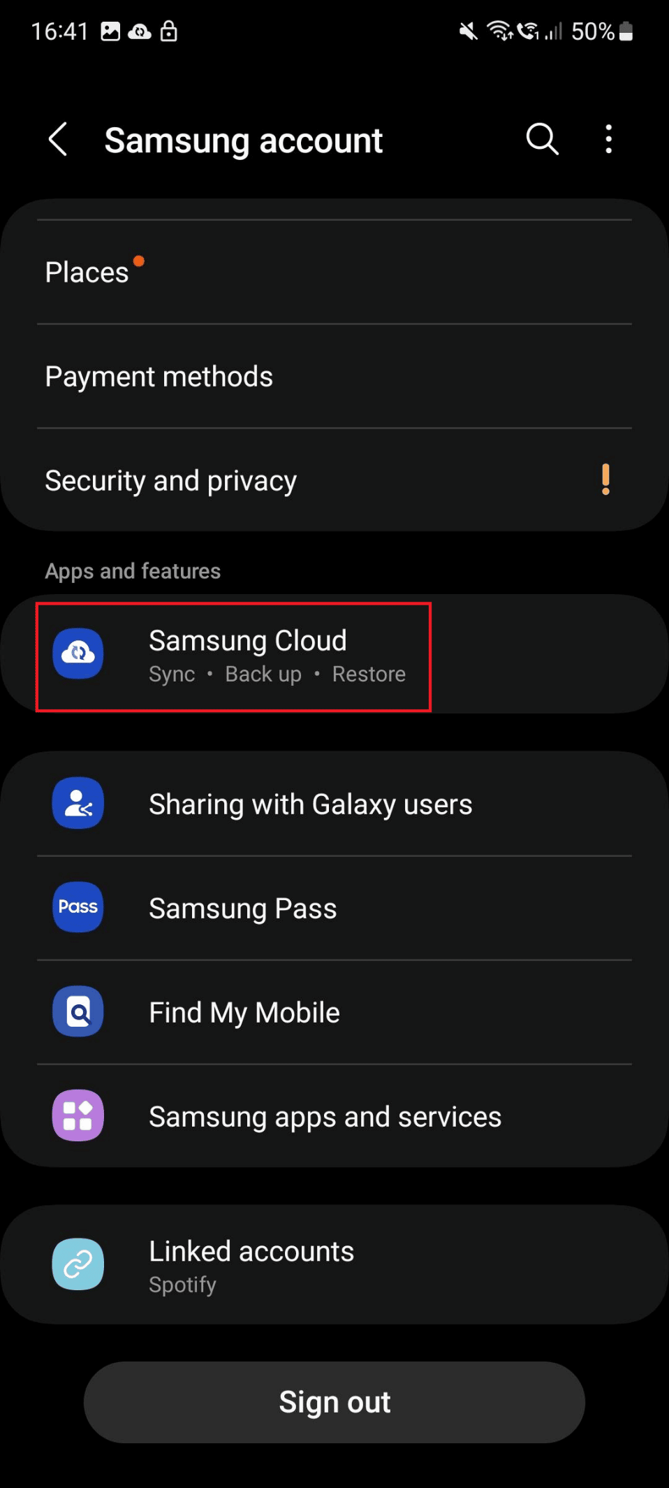 samsung cloud