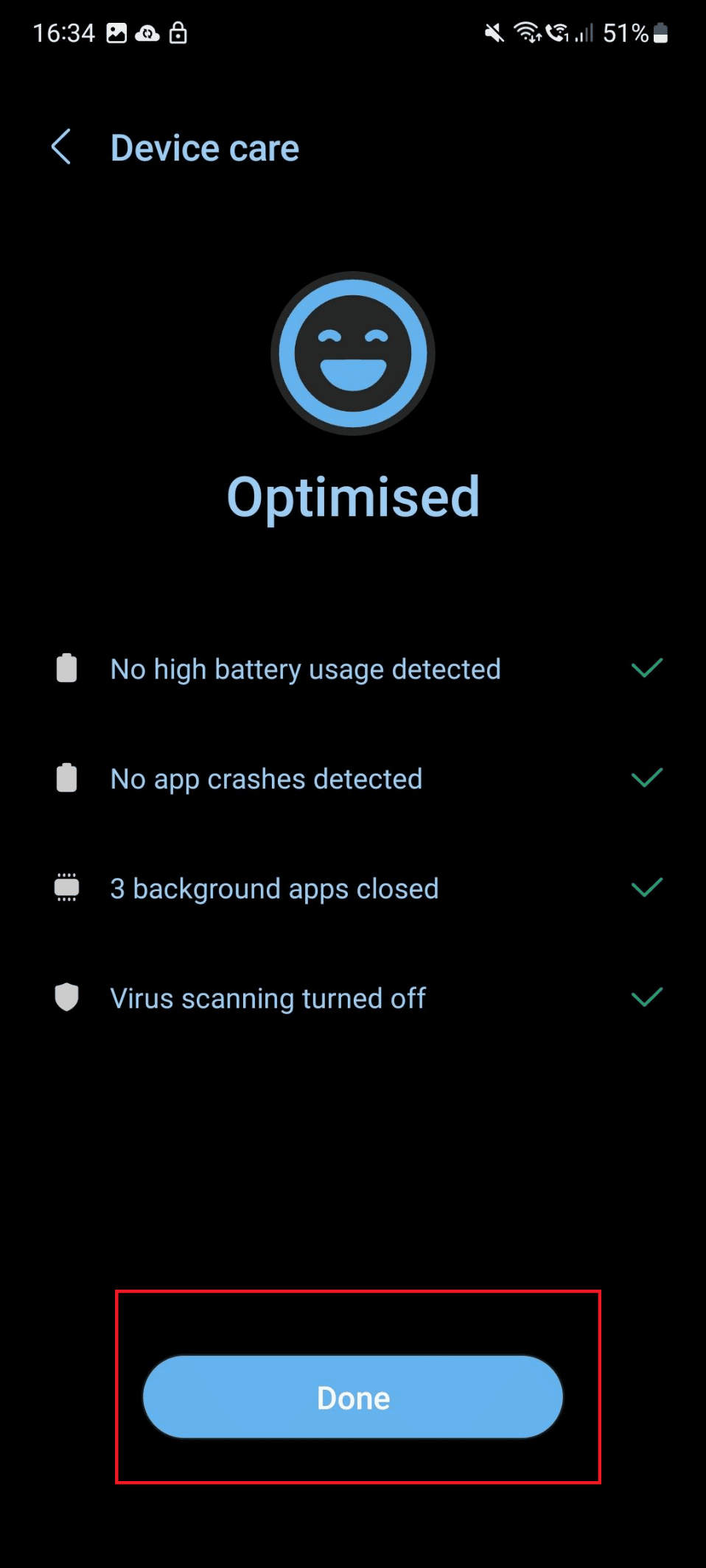 optimisation terminée