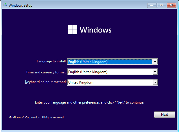 การเลือกภาษาในการตั้งค่า windows