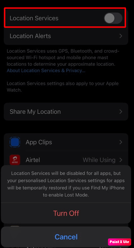 désactiver le curseur des services de localisation | iPhone 11 surchauffe iOS 15