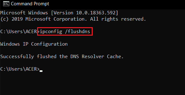 vaciar caché de dns