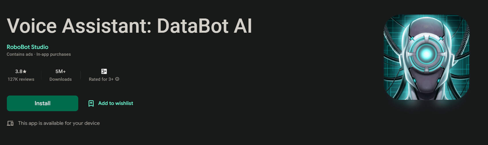 语音助手 DataBot AI。 26 最佳 Android AI 助手