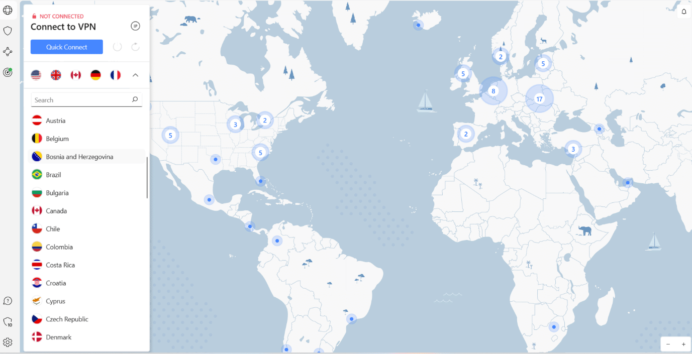 nordvpn 地域サーバーの変更