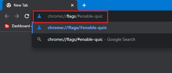 chromeflags mengaktifkan quic di bilah pencarian google chrome