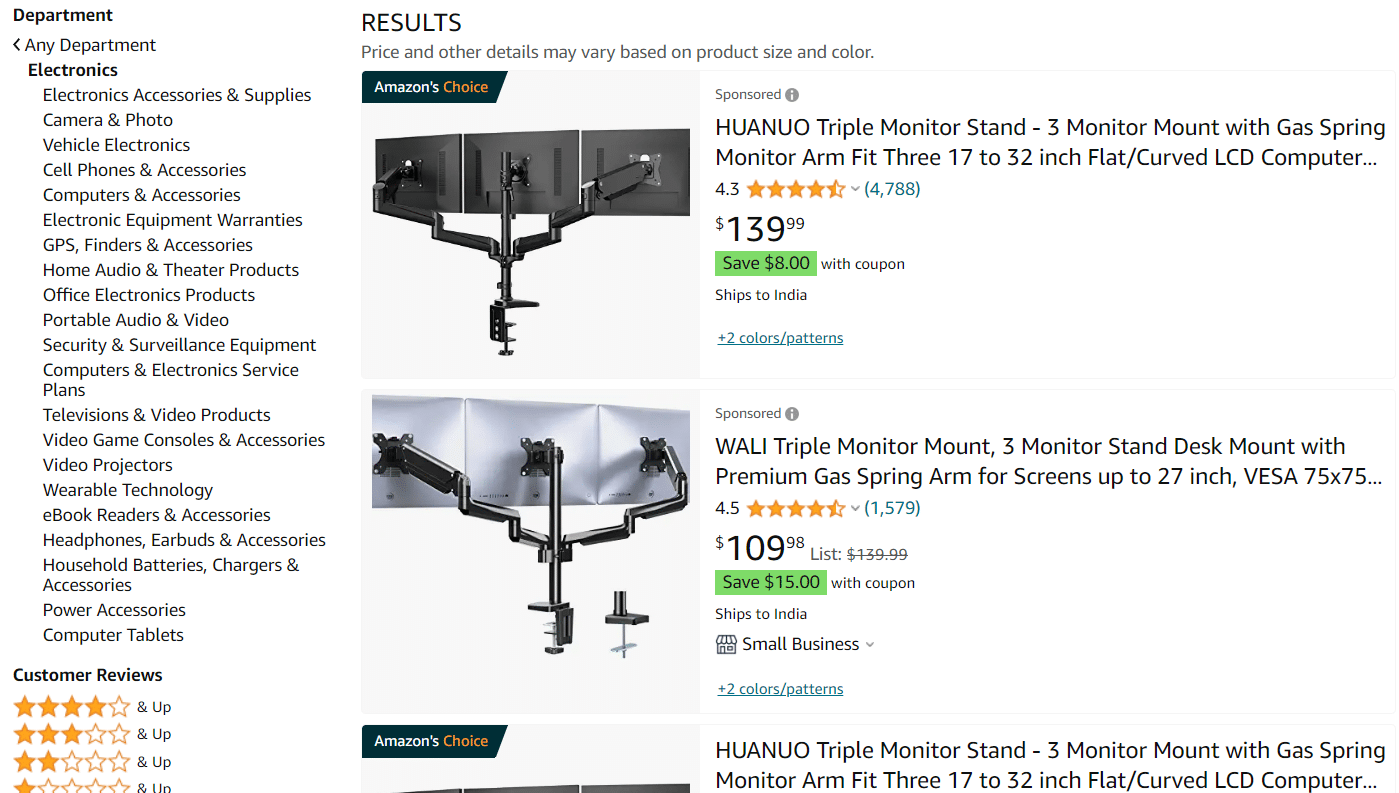 Supporti o supporti per 3 monitor