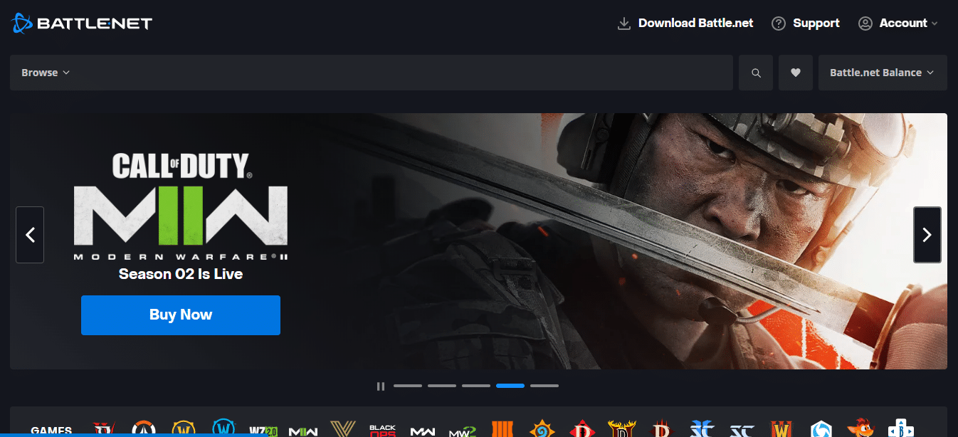 Battle.net の Web サイト